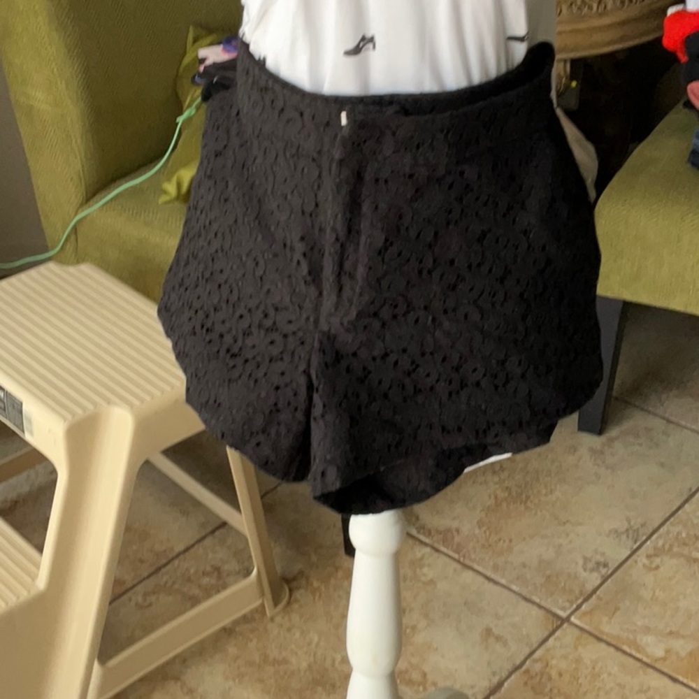 Nicole by Nicole Miller Black Eyelet Lace Shorts
